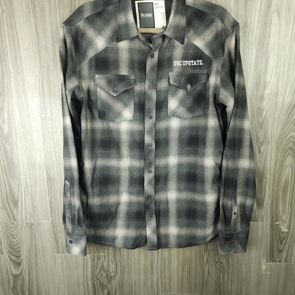 Bruzer Men's Plaid Flannel Shirt‎ - USC Upstate Edition Sz Medium